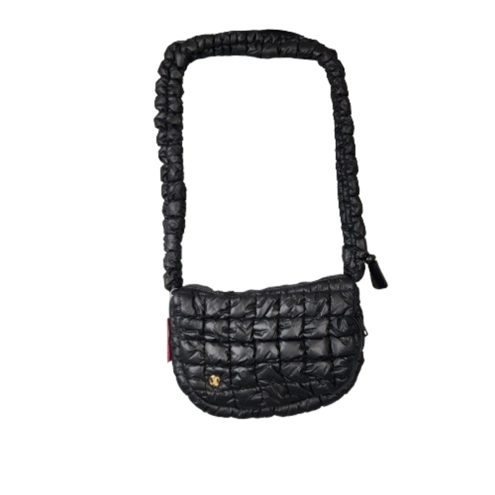 Simply Southern Black Quilted Shoulder Bag Crossbody Interior Zipper Pocket